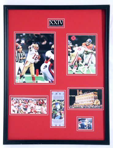 Super Bowl XIX Framed 18x24 Repro Ticket & Photo Collage 49ers vs Dolphins