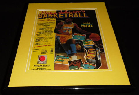 Magic Johnson Basketball 1989 Arcade Framed 11x14 ORIGINAL Advertisement 