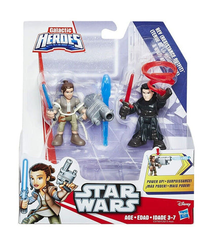 NEW SEALED 2016 Star Wars Galactic Heroes Rey + Kylo Ren Action Figure Set