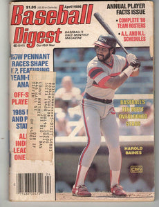 Apr 1986 Baseball Digest Magazine Harold Baines White Sox