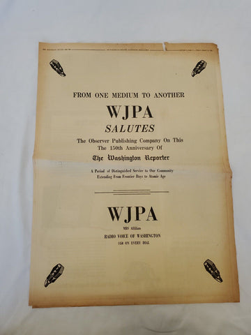 VINTAGE 1958 WJPA Radio Washington PA Full Page Newspaper Advertisement