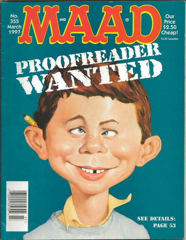 ORIGINAL Vintage March 1997 Mad Magazine #355