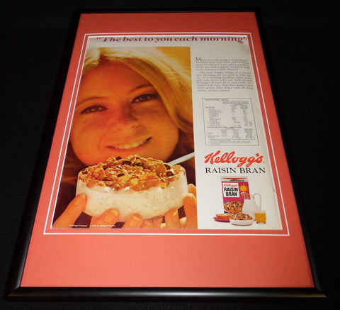 1972 Kellogg's Raisin Bran Framed 12x18 ORIGINAL Vintage Advertisement