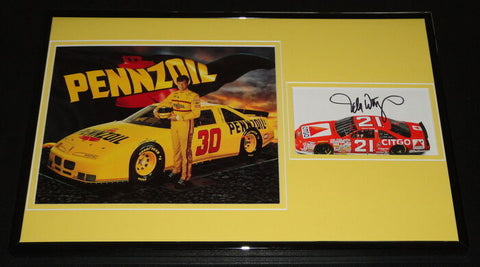 Michael Waltrip Signed Framed 11x17 Photo Display Pennzoil