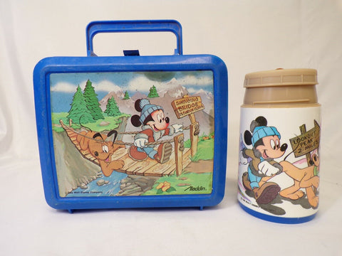 ORIGINAL Vintage 1989 Aladdin Disney Mickey Mouse Pluto Plastic Lunch Box  