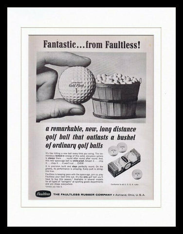 1966 Faultless Golf Balls Framed 11x14 ORIGINAL Vintage Advertisement