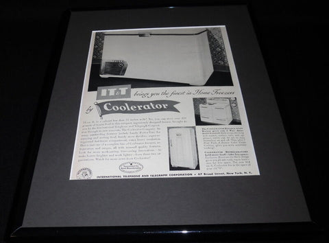 1951 IT&T Coolerator Framed 11x14 ORIGINAL Vintage Advertisement