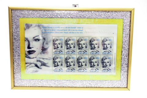 ORIGINAL Vintage Marilyn Monroe 7x11" Framed 1998 Haiyan Stamp Sheet