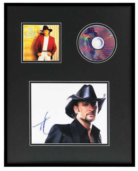 Tim McGraw Signed Framed 16x20 Not a Moment Too Soon CD & Photo Display JSA