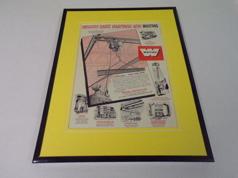 1951 Whiting Corporation Framed 11x14 ORIGINAL Vintage Advertisement