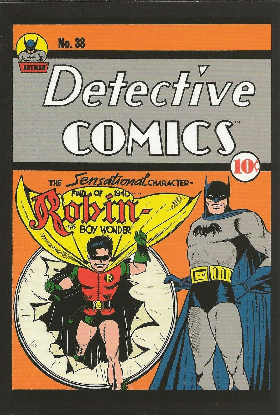 Detective Comics #38 1945 4x5" Cover Postcard 2010 DC Comics Batman Robin