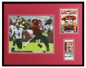 2009 Alabama vs Chattanooga Framed Photo / Ticket / Program Cover Set J Jones