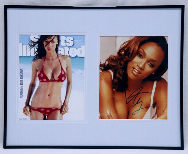 Tyra Banks Signed Framed 16x20 Bikini Photo Set