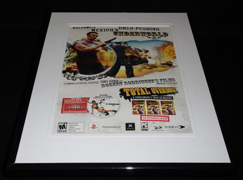 Total Overdose 2005 PS2 XBox Framed 11x14 ORIGINAL Vintage Advertisement