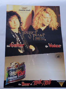 VINTAGE 1995 Miller Genuine Draft Beer Led Zeppelin 20x30 Poster Page + Plant