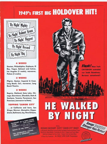 He Walked By Night 1949 ORIGINAL Vintage 9x12 Industry Ad Richard Basehart