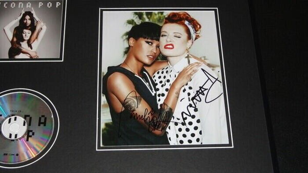 Icona Pop Group Signed Framed 16x20 Photo & CD Display Caroline Hjelt Aino Jawo