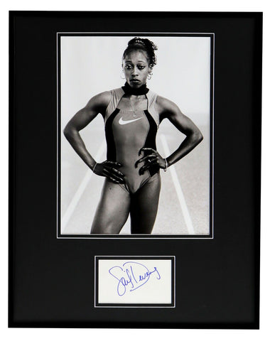 Gail Devers Signed Framed 16x20 Photo Display 