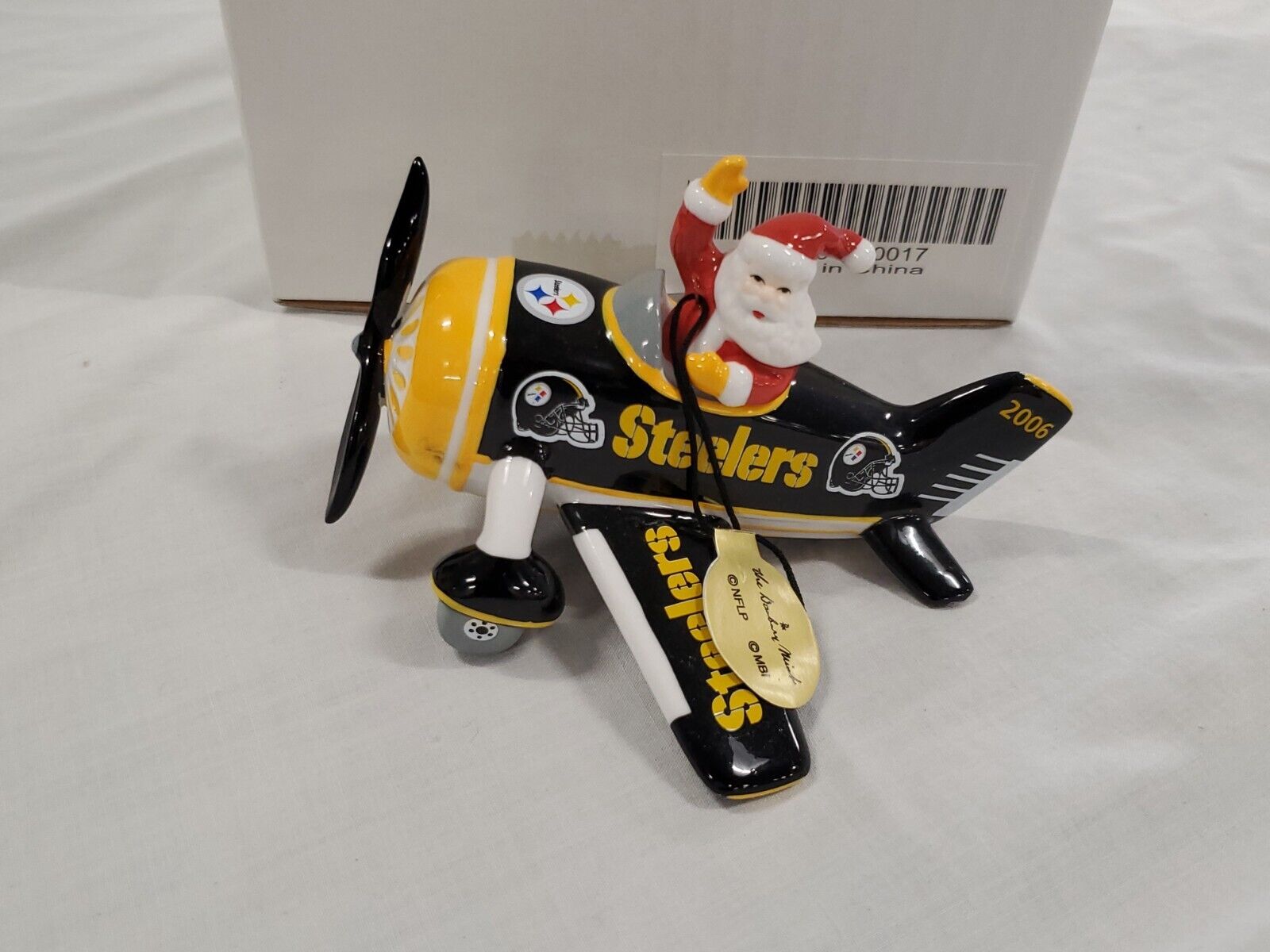 2006 Danbury Mint Pittsburgh Steelers Santa Claus Christmas Ornament w/ box