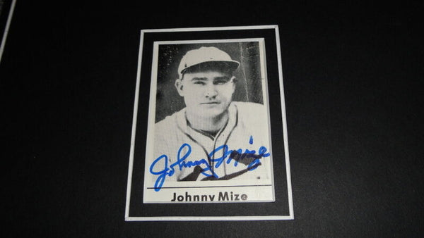 Johnny Mize Signed Framed 12x18 Photo Display Yankees