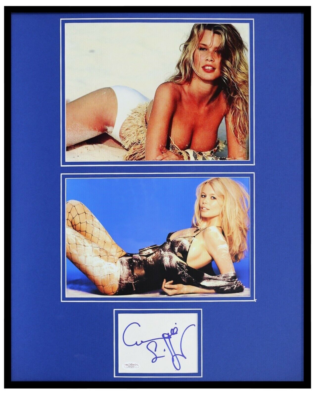 Claudia Schiffer Signed Framed 16x20 Photo Set JSA 