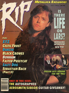 VINTAGE July 1990 RIP Magazine Lars Ulrich Metallica Black Crowes XYZ