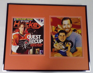 Claude Giroux Signed Framed 16x20 Photo Display w/ Crosby Baby JSA Flyers