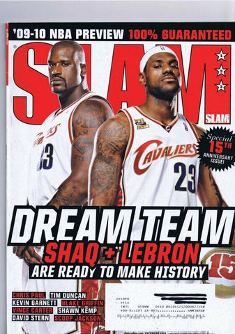 ORIGINAL Vintage December 2009 Slam Magazine Lebron James Shaquille O'Neal