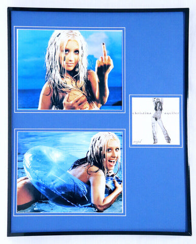 Christina Aguilera Framed 16x20 MIddle Finger Photo Display 