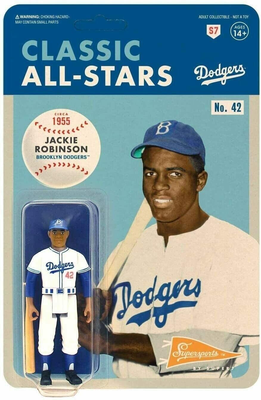 NEW SEALED Super7 Jackie Robinson ReAction 3.75" Action Figure Dodgers