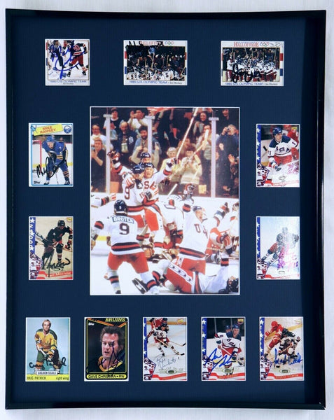 1980 Miracle on Ice USA Hockey Team Signed Framed 16x20 Photo Display E