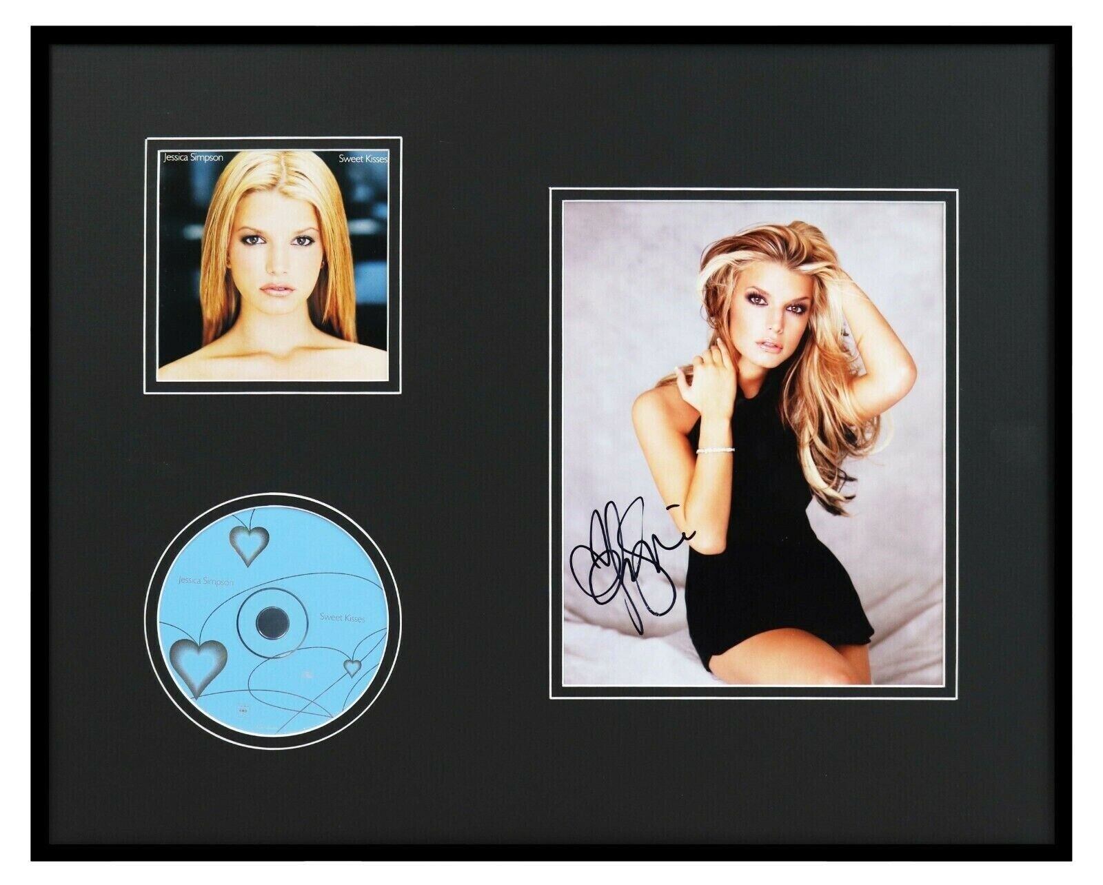 Jessica Simpson Signed Framed 16x20 Sweet Kisses CD & Photo Display JSA