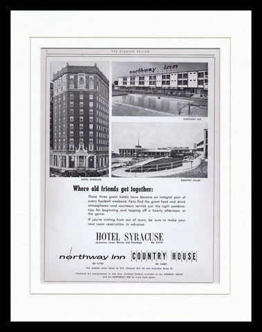 1965 Hotel Syracuse / Country House Framed 11x14 ORIGINAL Vintage Advertisement 