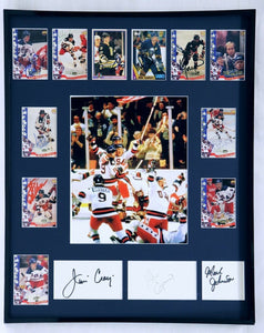 1980 Miracle on Ice USA Hockey Team Signed Framed 16x20 Photo Display H