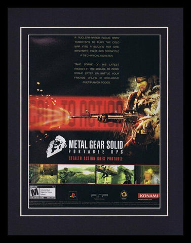 2007 Metal Gear Solid Portable Ops PSP Framed 11x14 ORIGINAL Advertisement