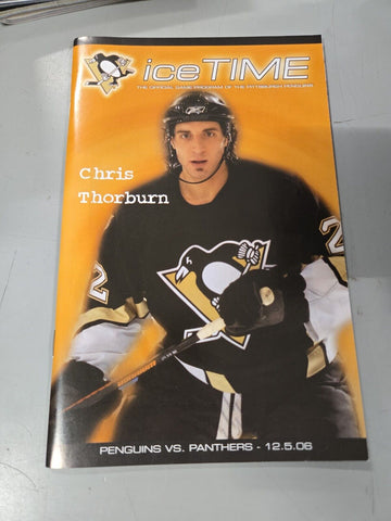 Dec 5 2006 Panthers @ Penguins Program Chris Thorburn Sidney Crosby Goal Assist