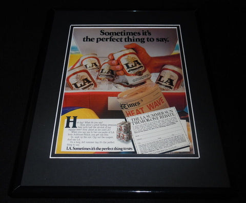 1985 Busch LA Beer Framed 11x14 ORIGINAL Vintage Advertisement 