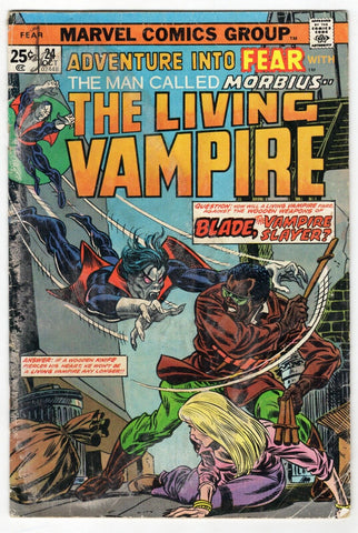 Adventure into Fear #24 ORIGINAL Vintage 1974 Marvel Comics Morbius vs Blade