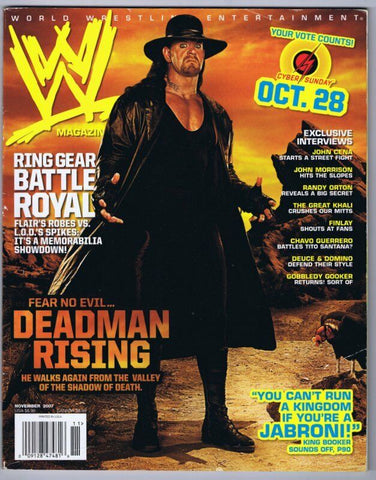 ORIGINAL Vintage November 2007 WWE Magazine Undertaker