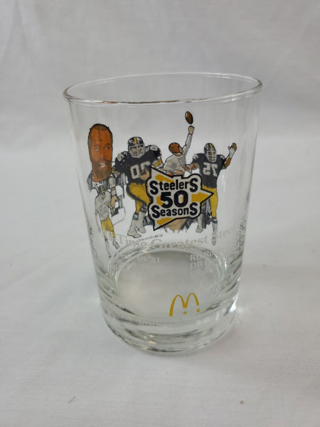 VINTAGE 1982 McDonald's Steelers 50 Years Glass Joe Greene Rocky Bleier