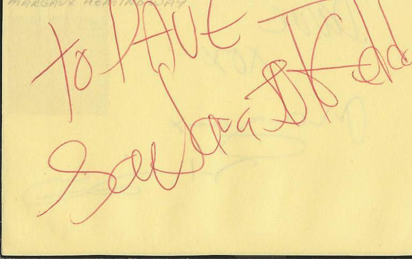 Margaux Hemingway Signed Vintage 3x5 Index Card JSA 