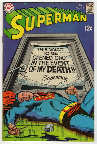 Superman #213 ORIGINAL Vintage 1969 DC Comics 