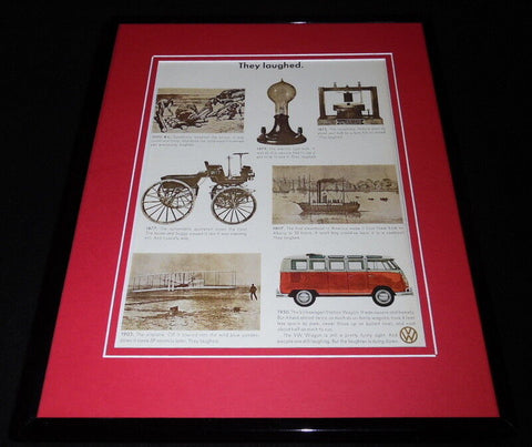 1966 VW Volkswagen Station Wagon They Laughed Framed ORIGINAL Advertisement