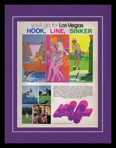 1973 Las Vegas Nevada Tourism Framed 11x14 ORIGINAL Vintage Advertisement 