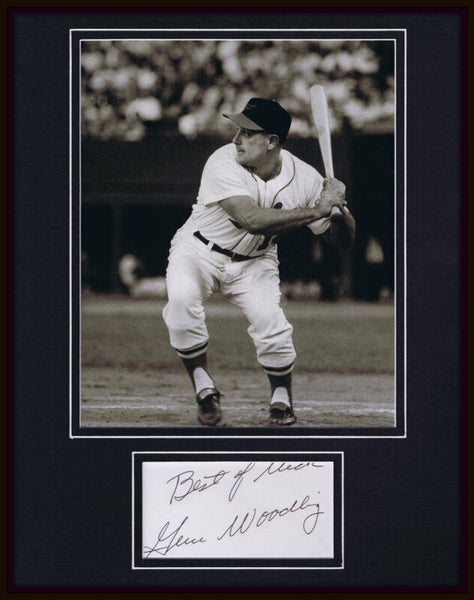 Gene Woodling Signed Framed 11x14 Photo Display JSA Yankees