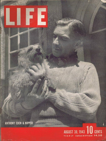 ORIGINAL Vintage Life Magazine August 30 1943 Anthony Eden