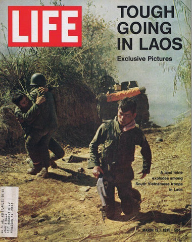 ORIGINAL Vintage Life Magazine March 12 1971 Tough Going in Laos