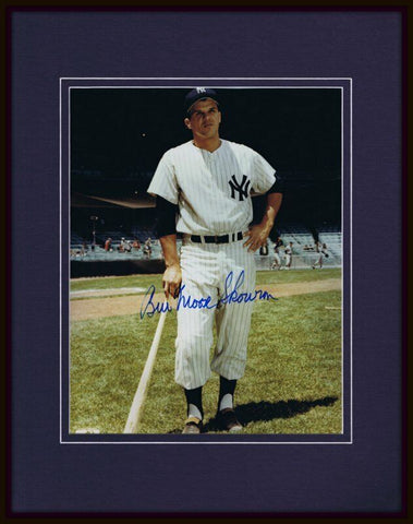 Bill Moose Skowron Signed Framed 11x14 Photo Display NY Yankees