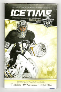 VINTAGE May 4 2014 Pittsburgh Penguins NY Rangers Playoff Program MAF Shutout