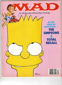 Mad Magazine #299 1990 Simpsons Bart Total Recall